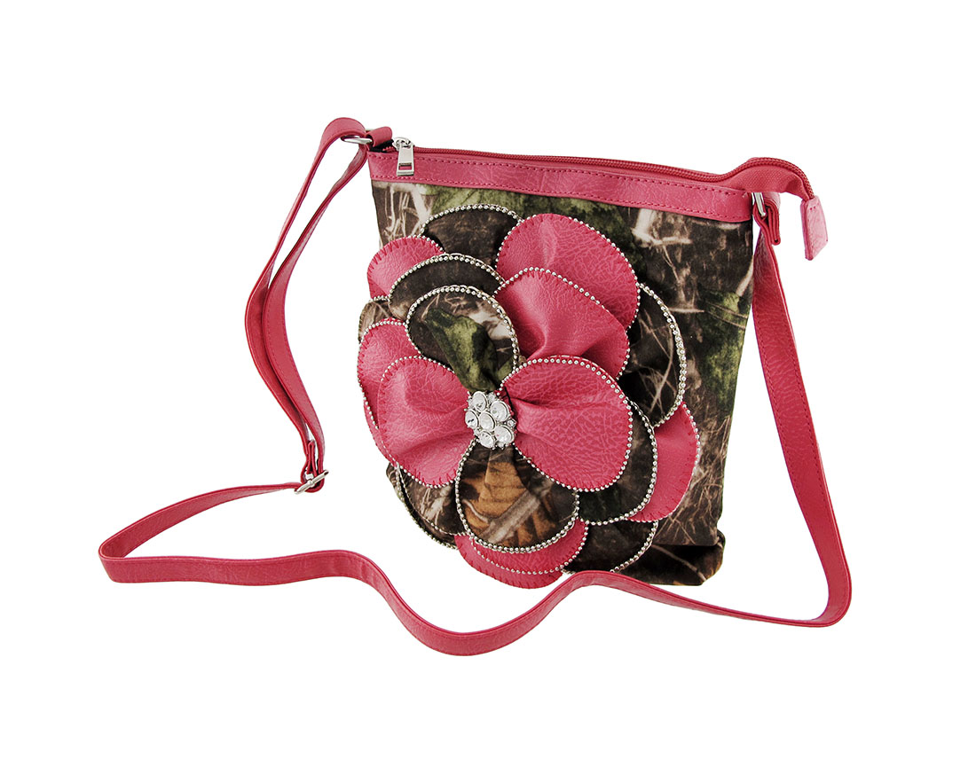 Forest Camouflage Cross Body Bag with Flower Zeckos