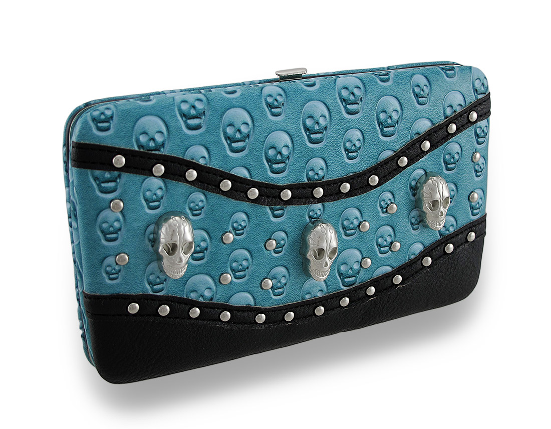 Studded Rhinestone Skull/Crossbones Concealed Carry Purse and Wallet