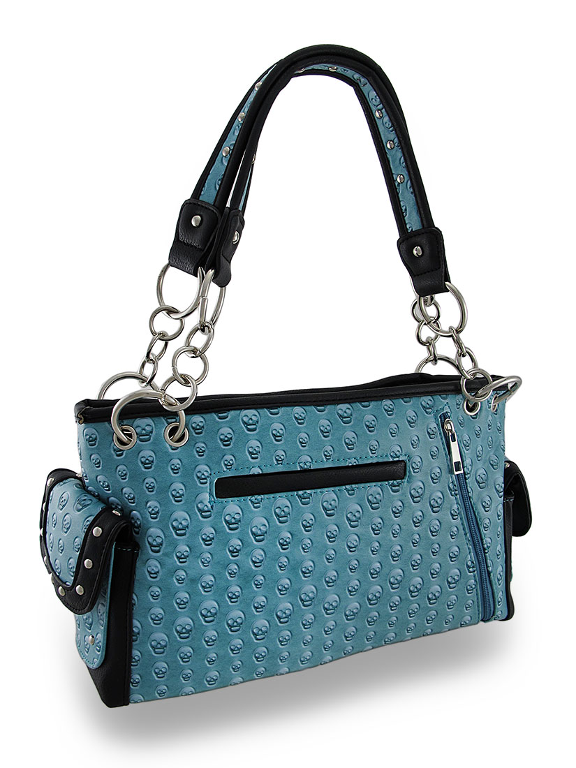 Studded Rhinestone Skull/Crossbones Concealed Carry Purse and Wallet