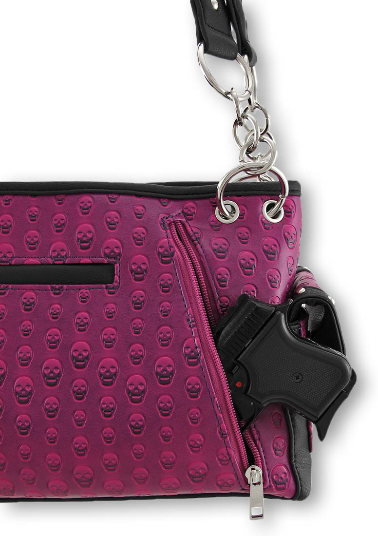 Studded Rhinestone Skull/Crossbones Concealed Carry Purse and Wallet