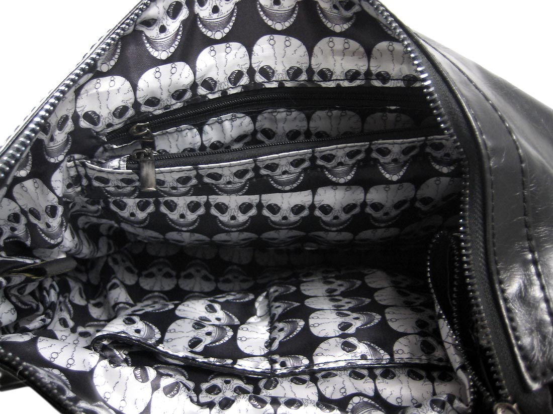 Glossy Gunmetal Studded Rhinestone Skull Handbag eBay