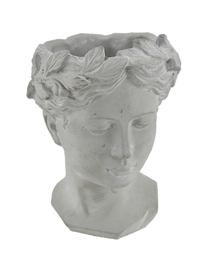 Scratch & Dent Classic Greek Grey Lady Indoor/Outdoor Cement Head