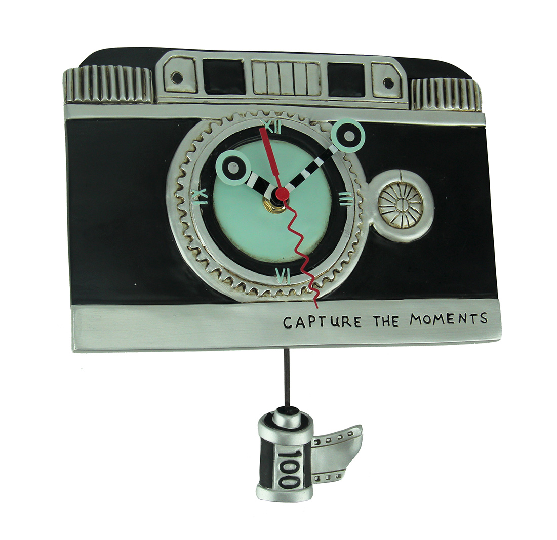 Allen Designs Vintage Camera Pendulum Wall Clock