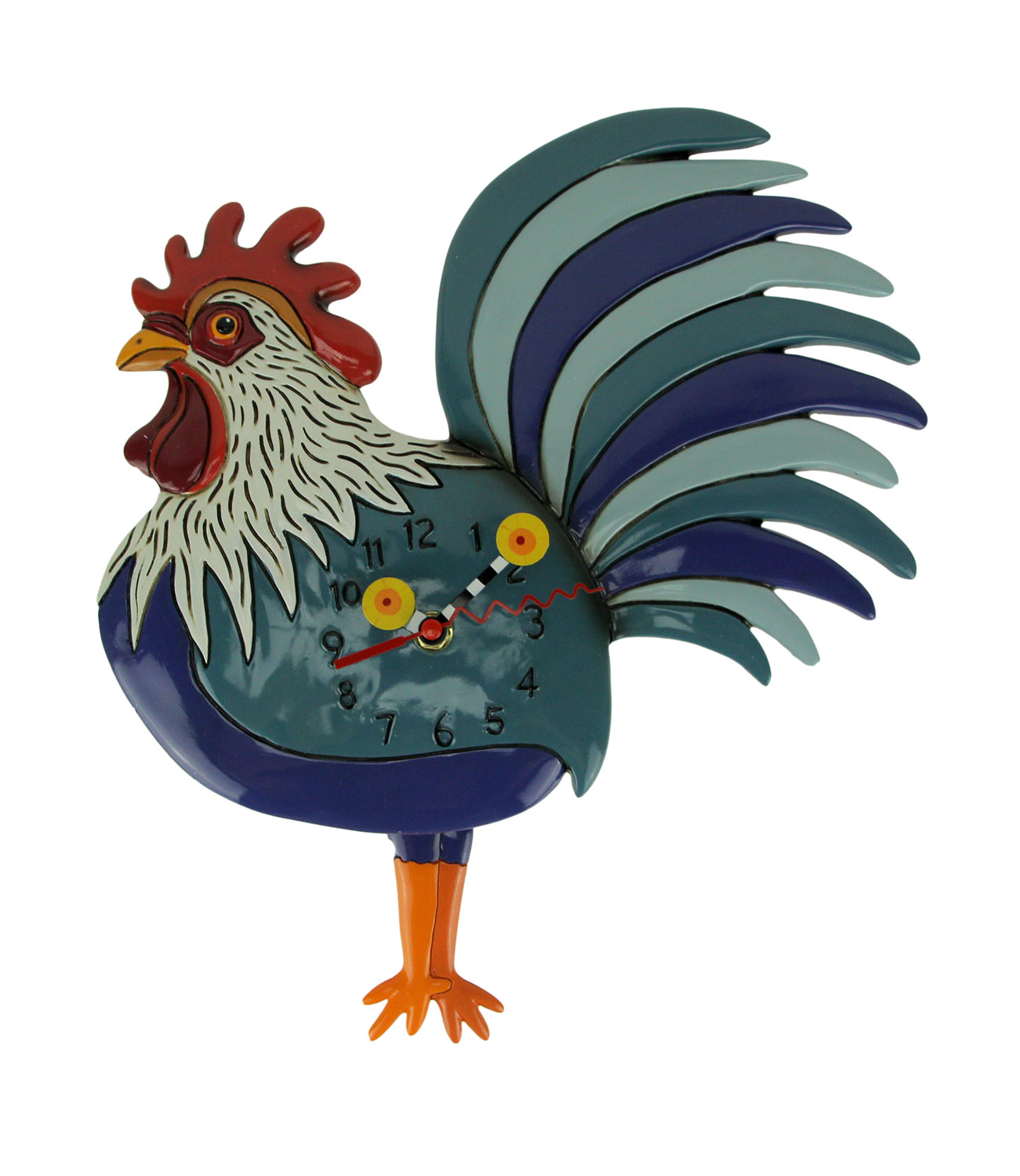 Allen Designs Rise and Shine Blue Rooster Pendulum Wall Clock Sculpture 13 inch 425443993069 eBay