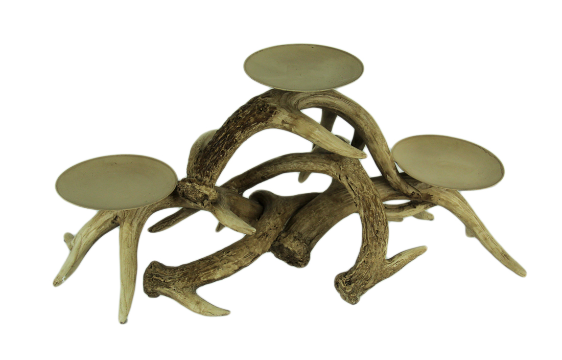 Rustic Triple Antler Candelabra 3 Pillar or Votive Candle Holder eBay
