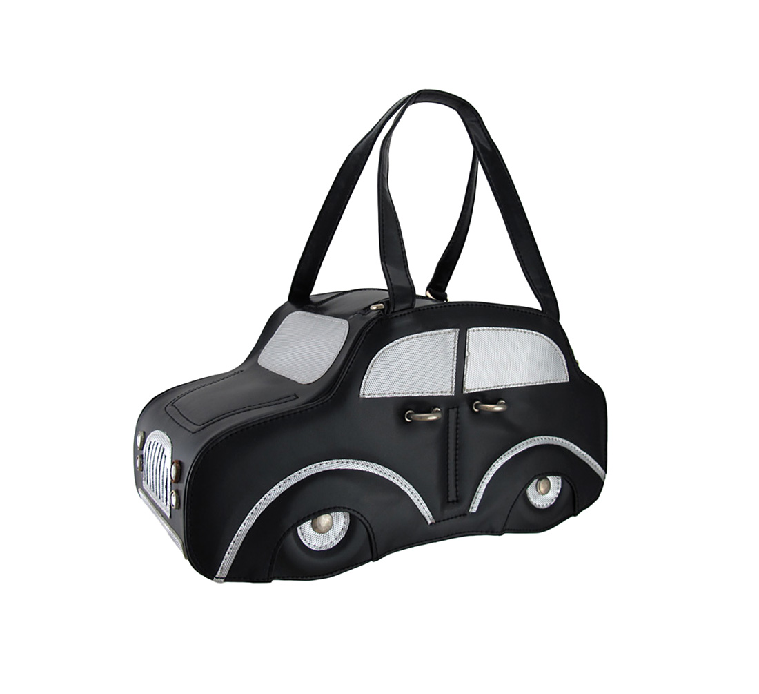 Vintage Car Shaped Handbag Chrome Hardware / Womens Handbags Tanga