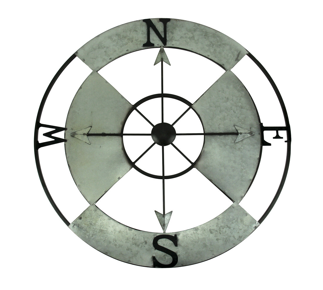 24 Inch Diameter Galvanized Metal Compass Rose Wall Hanging eBay