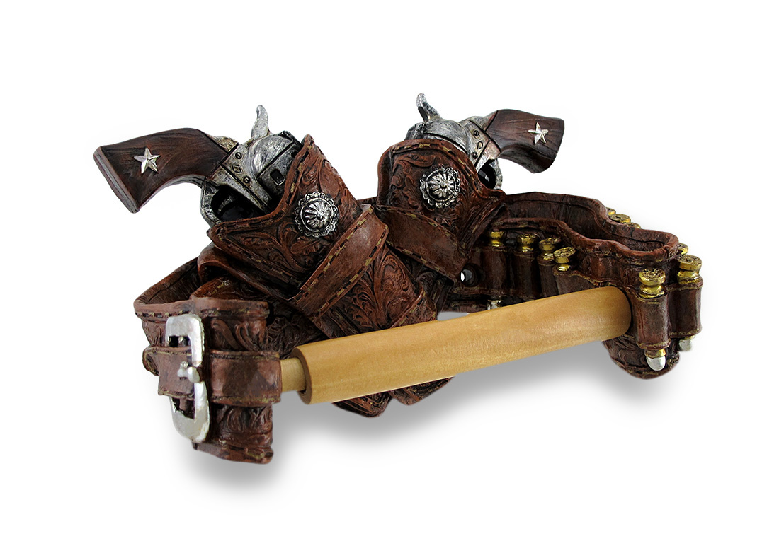 Double Revolver Gun Belt Wall Mounted Toilet Paper Holder eBay