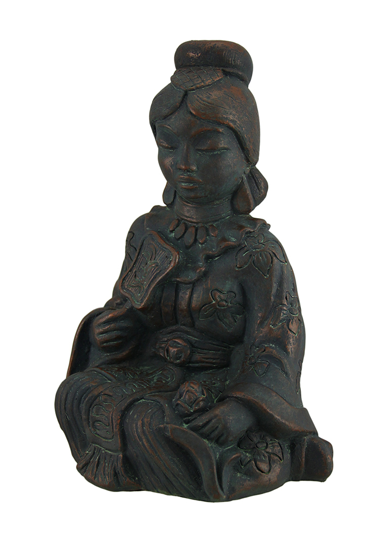 Zeckos Relaxing Asian Woman Decorative Antique Bronze Finish Statue 10 Inch eBay