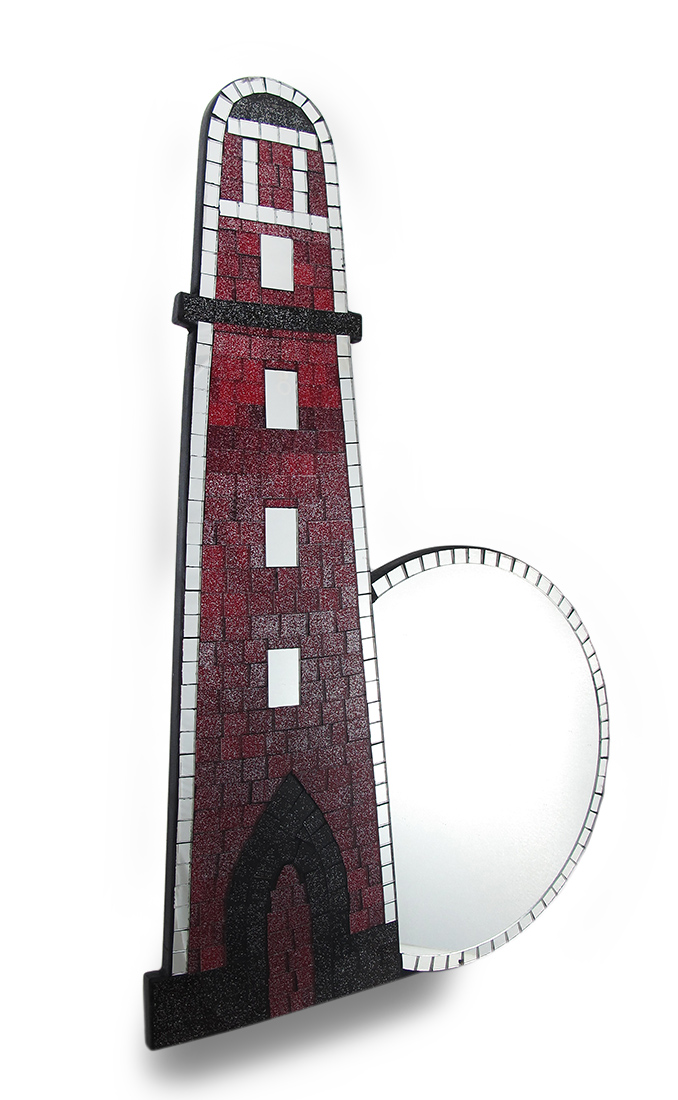 Zeckos Beautiful Mosaic Glass Lighthouse Wall Mirror eBay