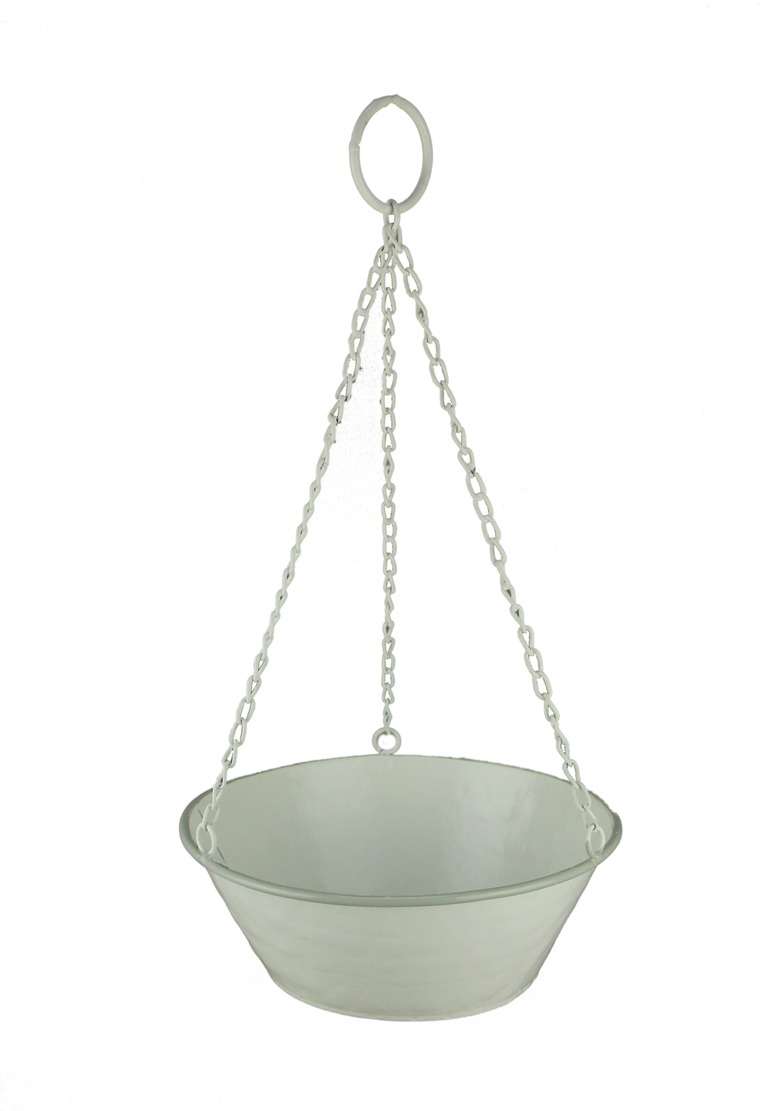 White Enamel Metal Bowl Hanging Planter eBay