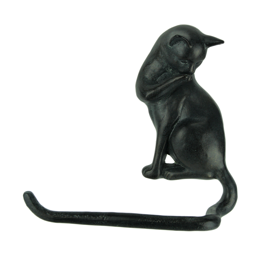 Cat Bath Black Cast Iron Kitty Cat Toilet Paper Holder eBay