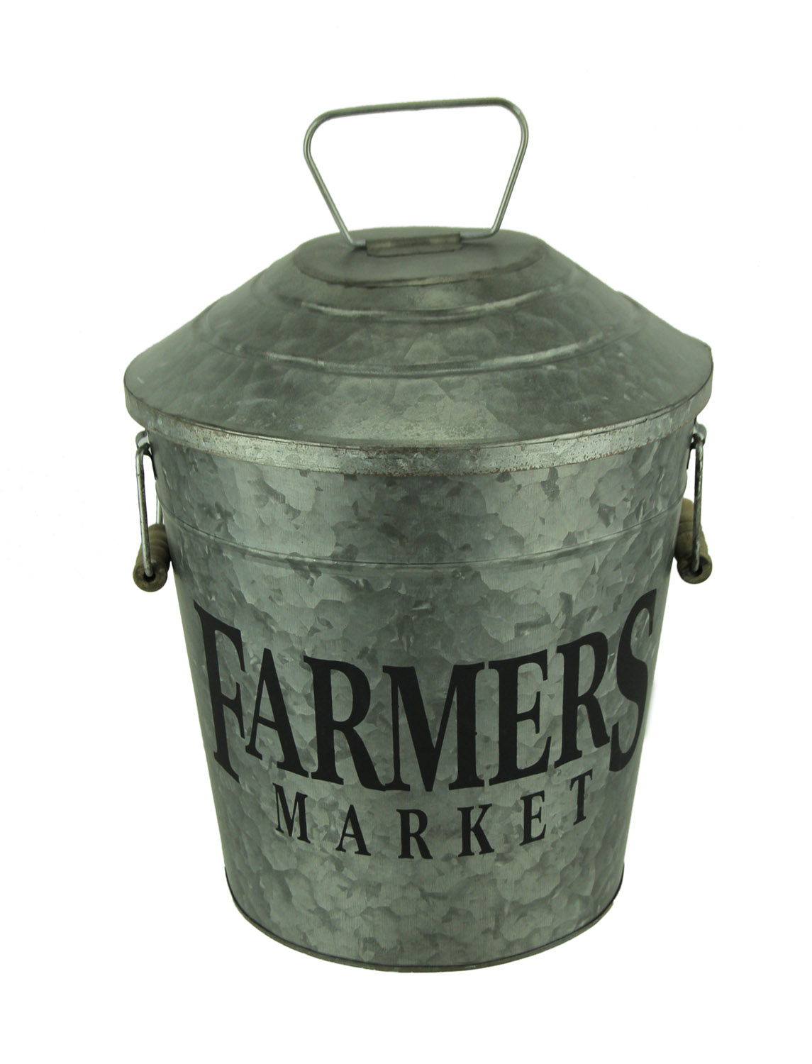 Scratch & Dent Galvanized Metal Decorative Vintage Farmers Market Pail