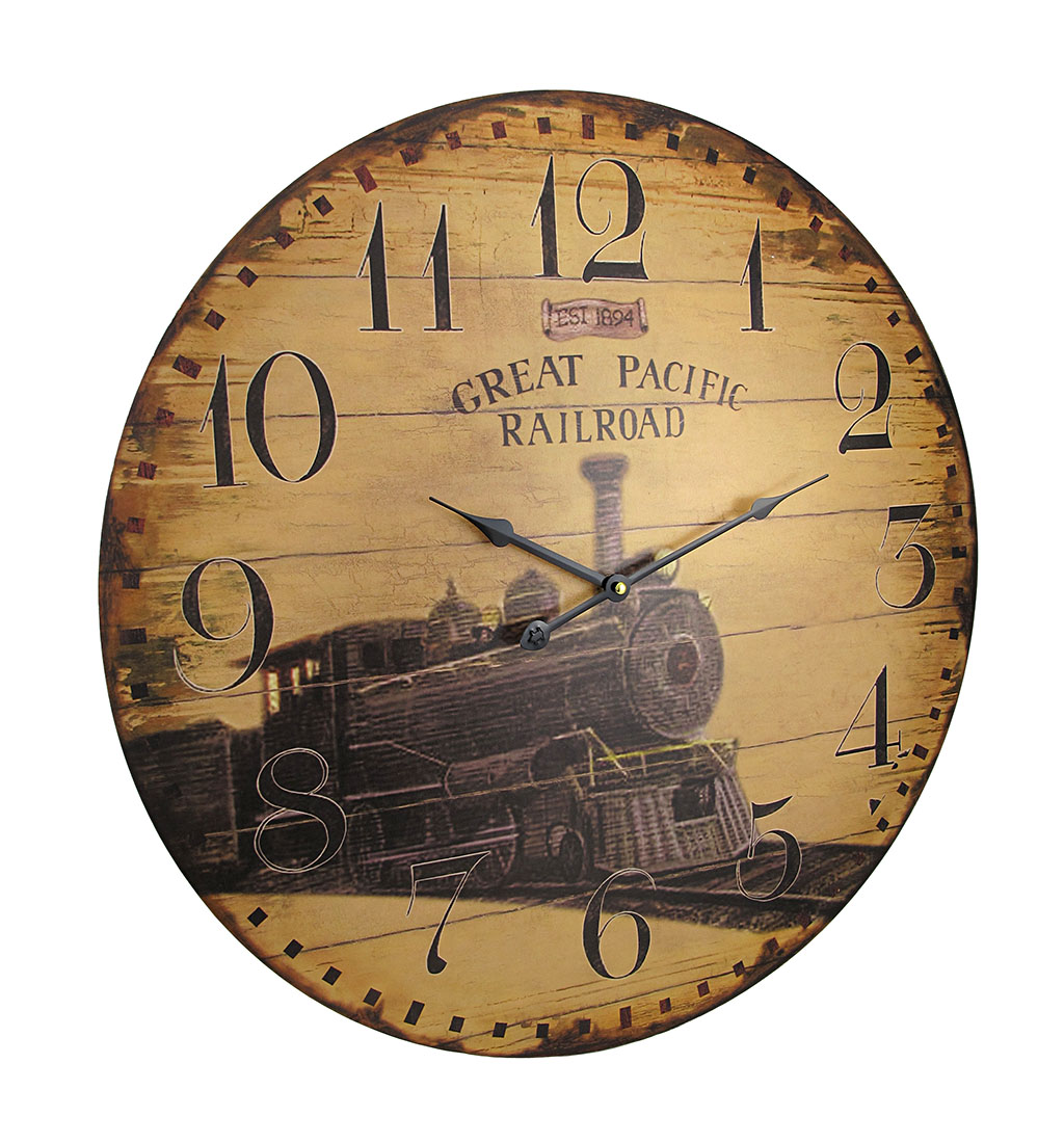Zeckos 23 Inch Diameter Great Pacific Railroad Wall Clock eBay