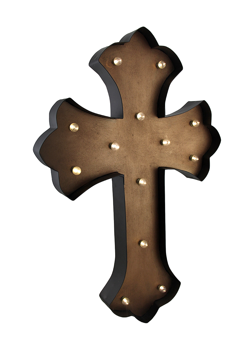 Zeckos Tan LED Lighted Wall Mounted Cross 24 X 16 eBay