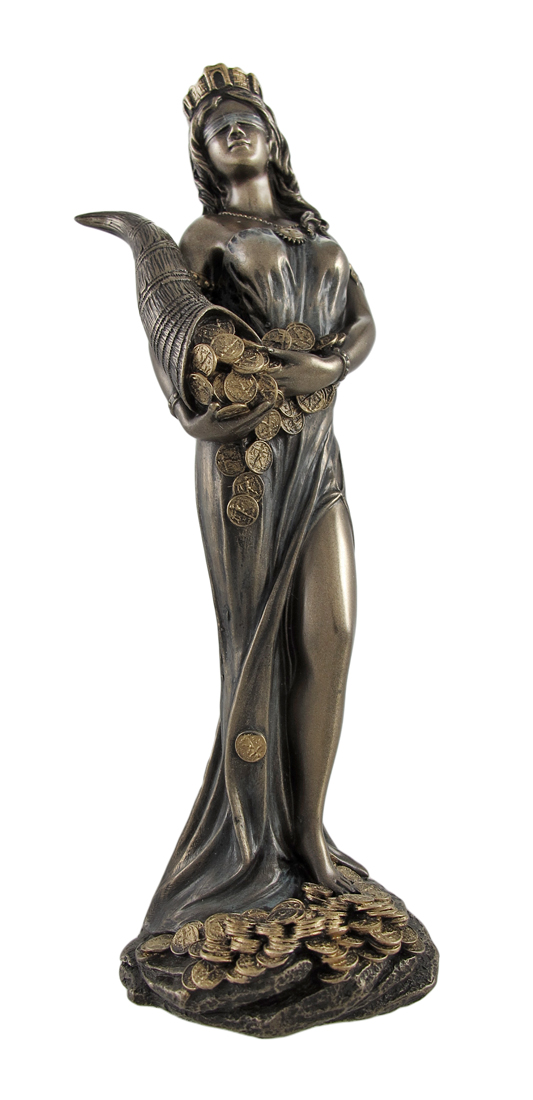 Bronzed Fortuna Roman Goddess of Fortune Statue Tykhe 7 In. eBay