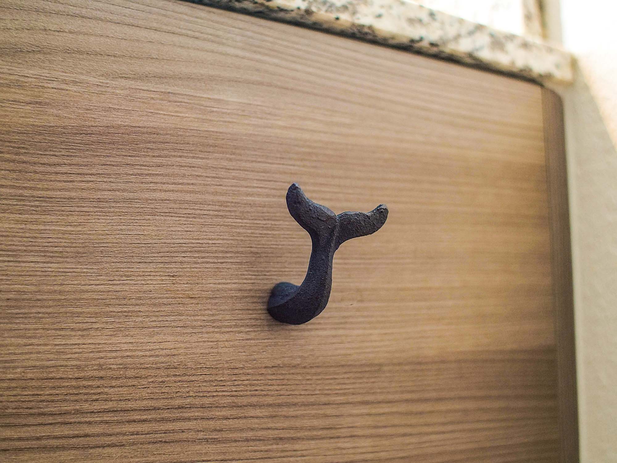 CAST IRON WHALE Tail Drawer Pulls Knobs Coastal Decor Handles