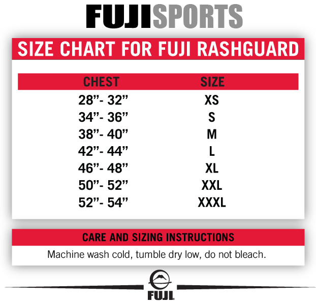 fuji rashguard sizing