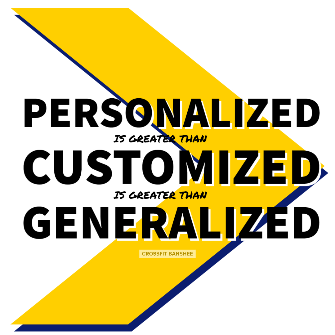 Training programs generalized vs customized vs personalized crossfit banshee