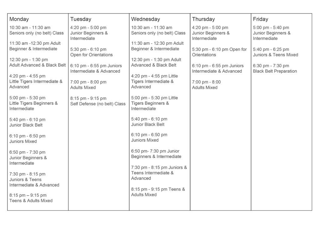 Maloney's Martial Arts Schedule Martial Arts Classes in San Jose, CA