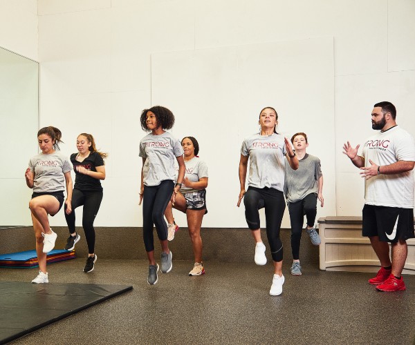 group of students in fitness class