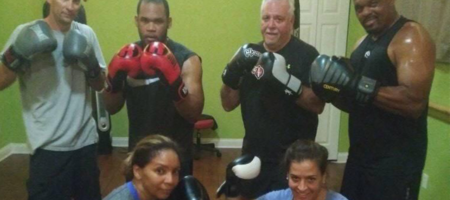 Group of people after boxing class