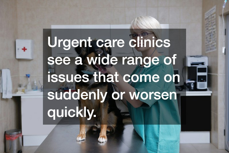Urgent care clinics see a wide range of issues that come on suddenly or worsen quickly.