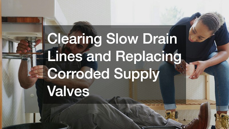 Clearing Slow Drain Lines and Replacing Corroded Supply Valves