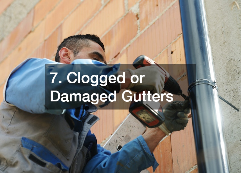 7. Clogged or Damaged Gutters