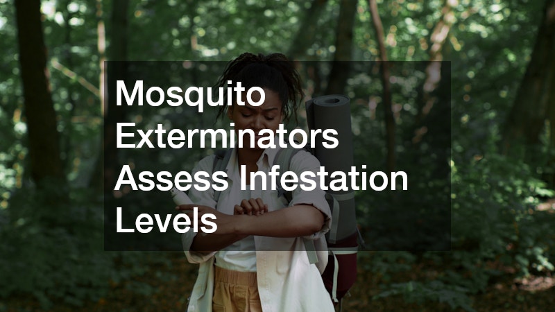Mosquito Exterminators Assess Infestation Levels