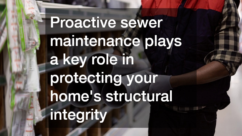 Proactive sewer maintenance plays a key role in protecting your home’s structural integrity