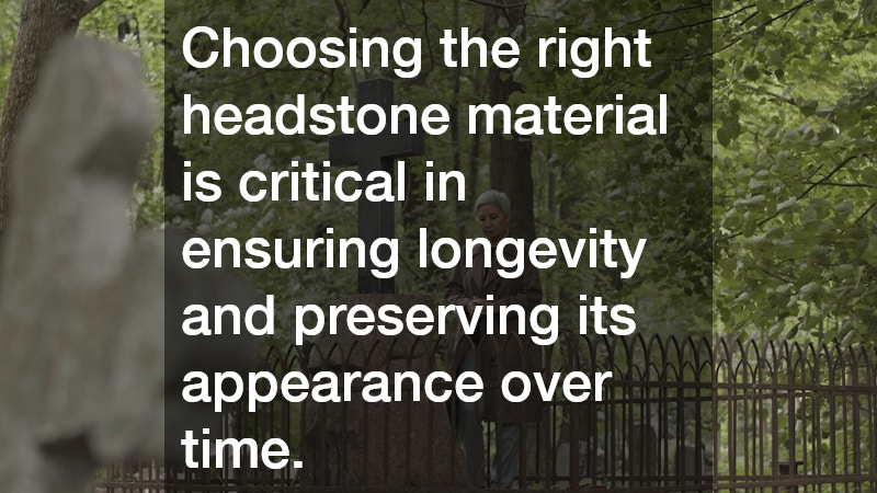 Choosing the right headstone material is critical in ensuring longevity and preserving its appearance over time.