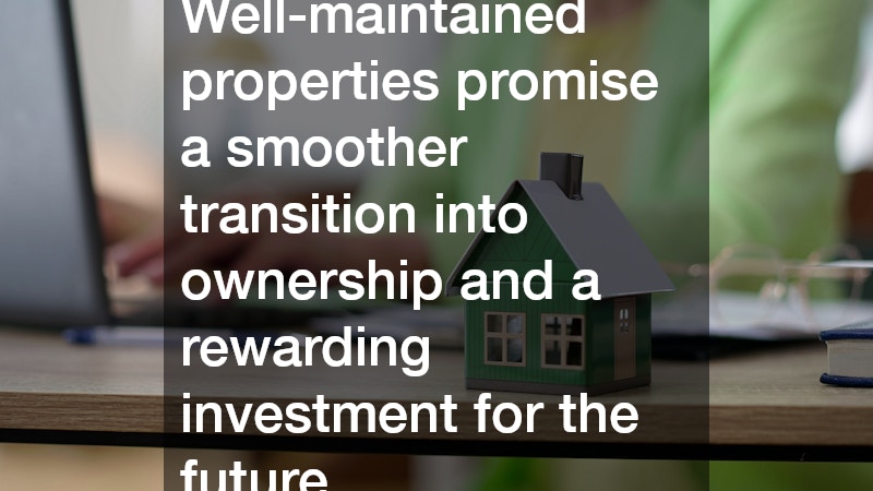 Well-maintained properties promise a smoother transition into ownership and a rewarding investment for the future.