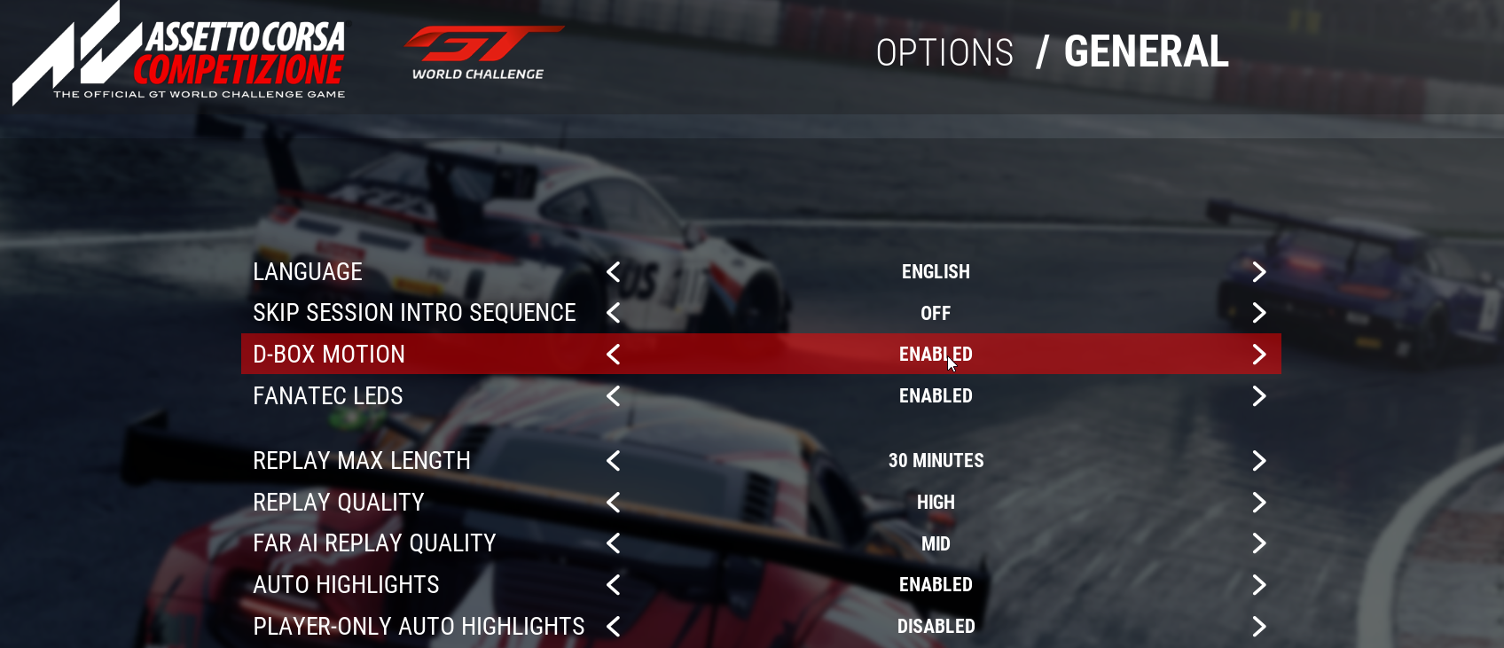 How to activate DBOX haptic in Assetto Corsa Competizione