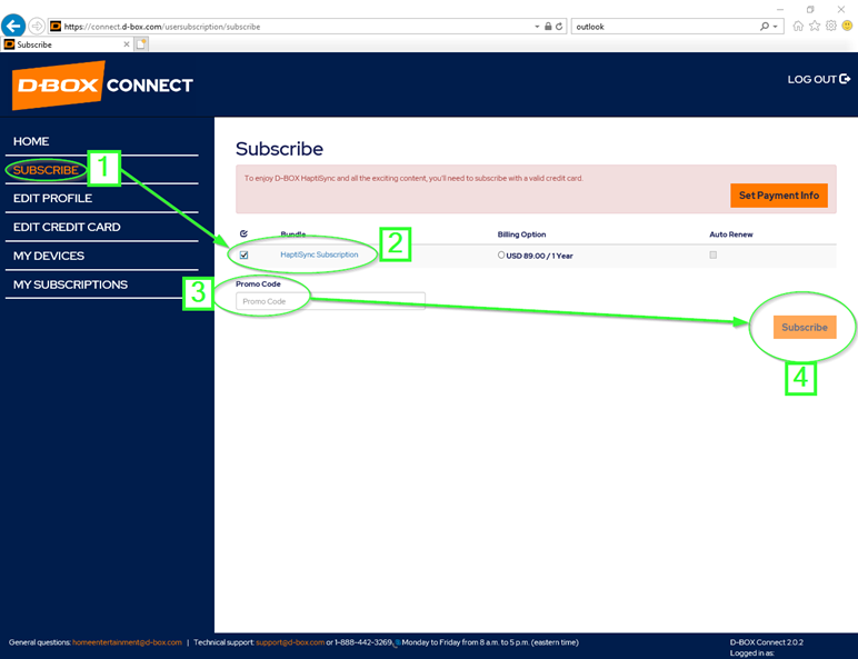 How to use your promo code in DBOX Connect?