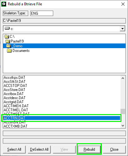 How do I rebuild a Btrieve file using the Rebuild Utility