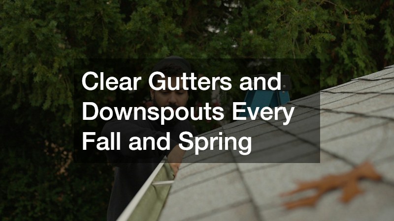 Clear Gutters and Downspouts Every Fall and Spring