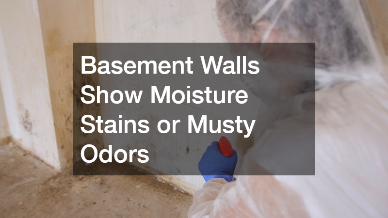 Basement Walls Show Moisture Stains or Musty Odors