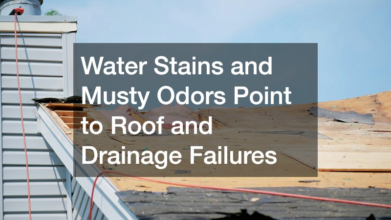 Water Stains and Musty Odors Point to Roof and Drainage Failures