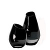 Two black vases.