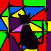CAT IN STAINED GLASS