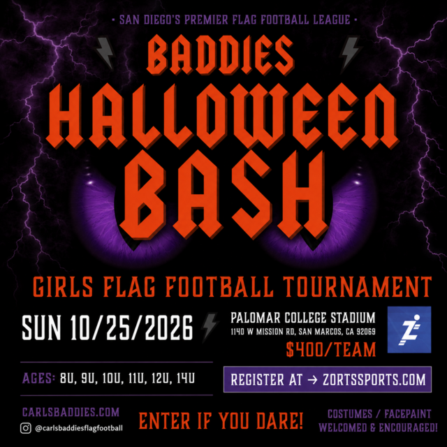 Carlsbaddies Flag Football Presents Baddies Halloween Bash