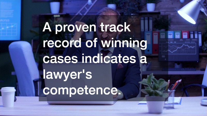 A proven track record of winning cases indicates a lawyer