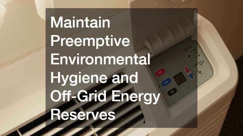 Maintain Preemptive Environmental Hygiene and Off-Grid Energy Reserves