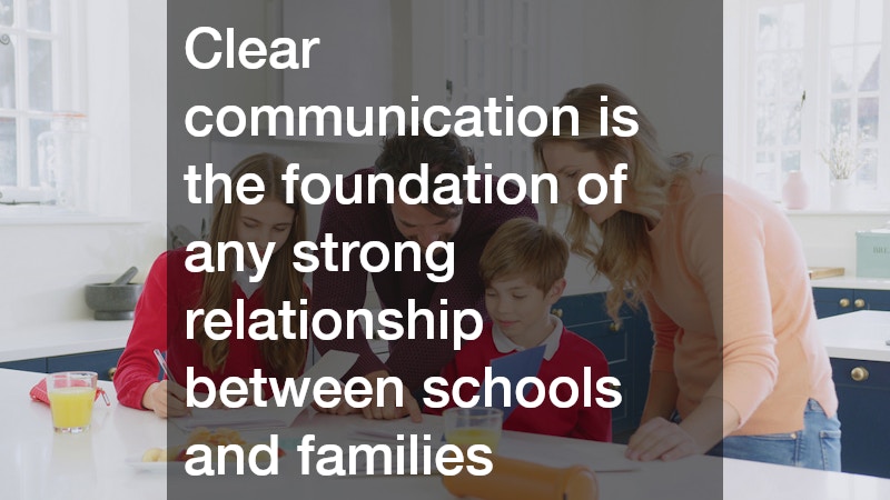 Clear communication is the foundation of any strong relationship between schools and families