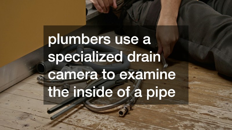 plumbers use a specialized drain camera to examine the inside of a pipe