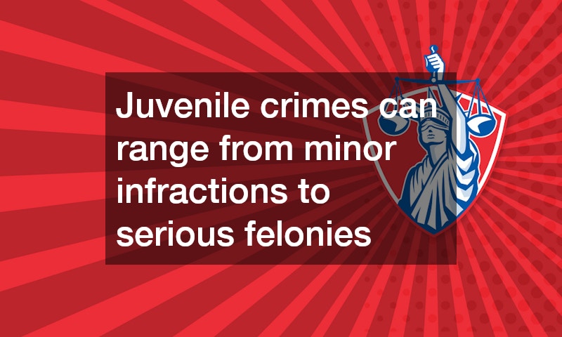 Juvenile crimes can range from minor infractions to serious felonies