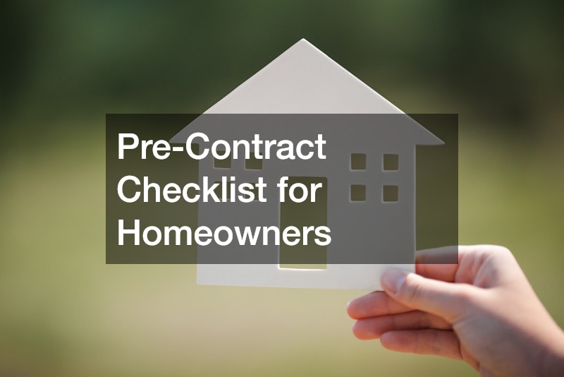 Pre-Contract Checklist for Homeowners