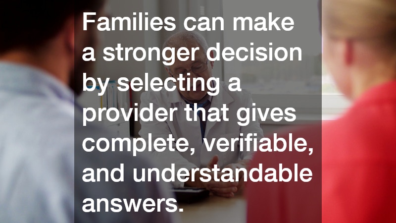 Families can make a stronger decision by selecting a provider that gives complete, verifiable, and understandable answers.