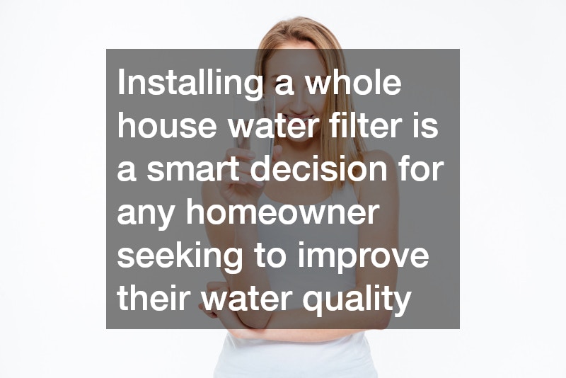 Installing a whole house water filter is a smart decision for any homeowner seeking to improve their water quality